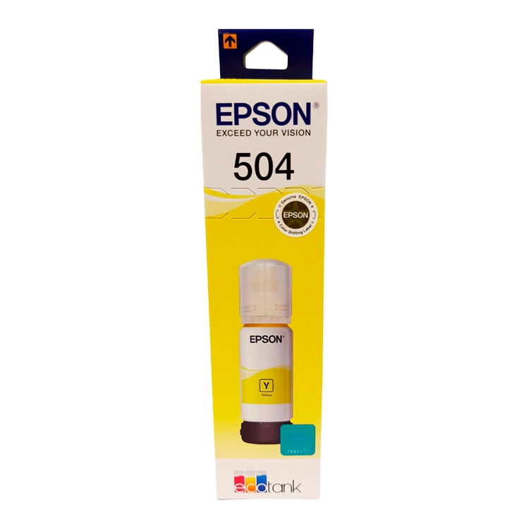 Tinta Epson T 504 Amarillo 70 Ml Para L4150-L4160-Ll6161-L6171-L6191
